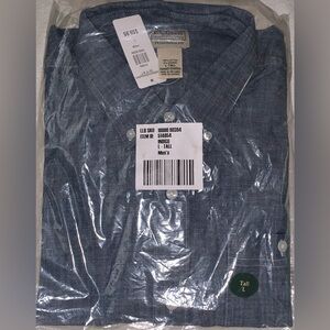 L.L. Bean Men’s Comfort Stretch Chambray Short Sleeve Shirt Size Large Tall NWT